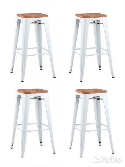 Стул барный tolix wood белый глянцевый 4 шт