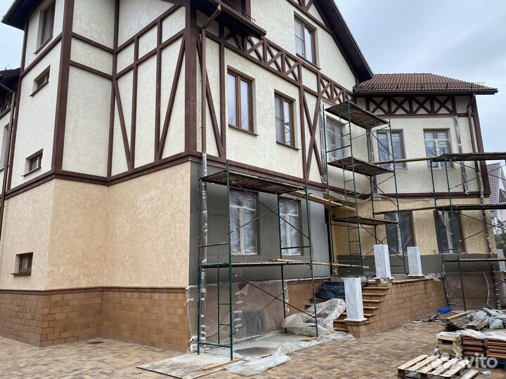 Отделка фасада, мокрый фасад, фасадные раработы