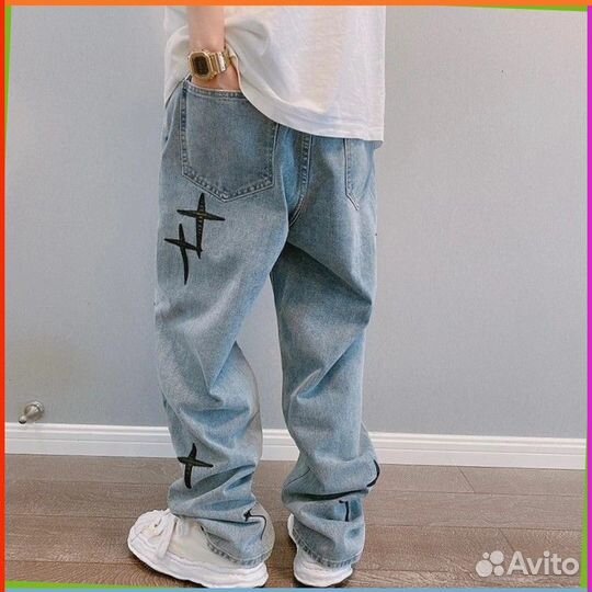 Штаны карго Y2K с крестами (Art товара: 65254)