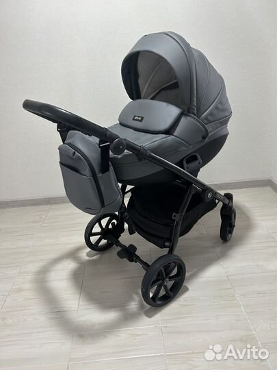 Коляска Tutis Nanni 2 в 1 кожа серый