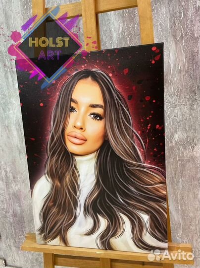 Портрет по фото на холсте