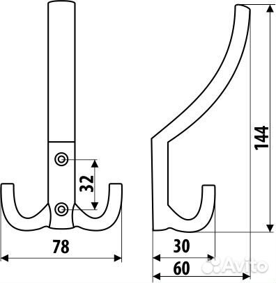 Крючок мебельный для одежды Gamet WP14 G8