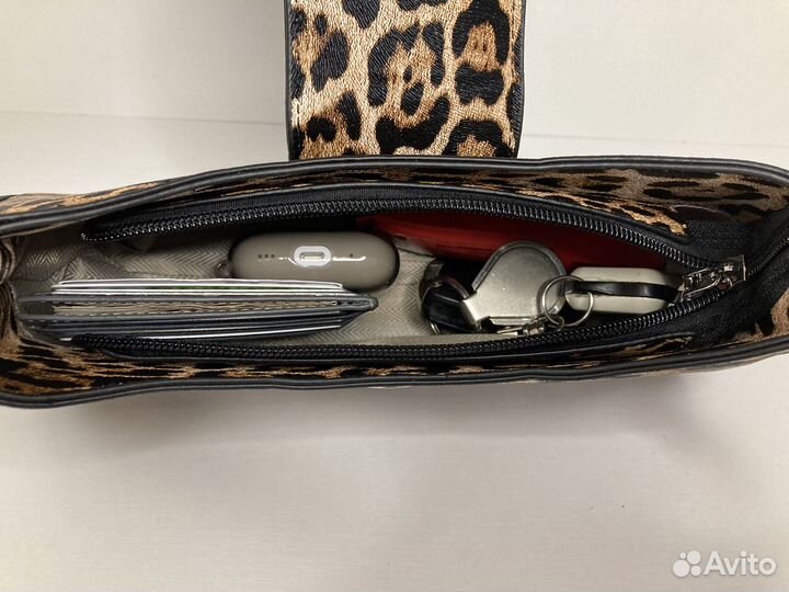 Сумка багет леопардовая
