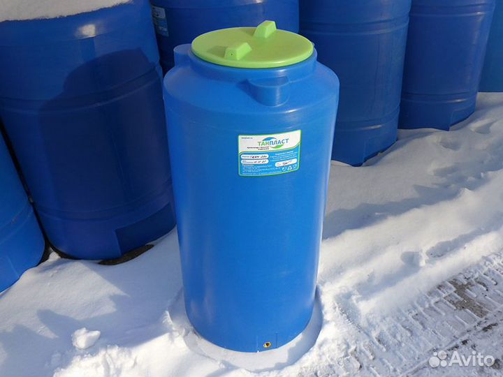 Пластиковая емкость 200 л цилиндр вертикальная