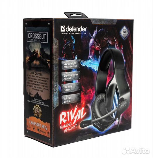 Гарнитура Defender Rival, черный, 64565