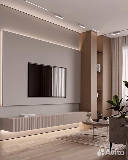 TV зона со шкафами на заказ