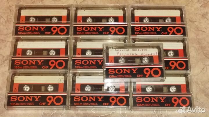 Аудиокассеты Sony CHF 90. 10шт