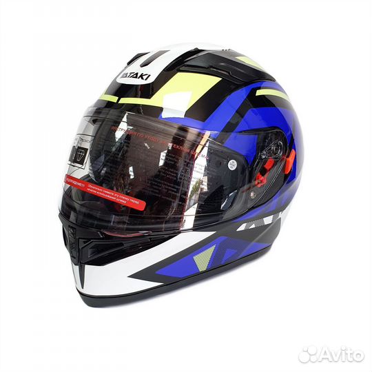 Шлем Ataki JK316 Route синий/Hi-Vis желтый