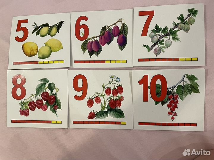 Развивающие карточки Цифры и счет до 10