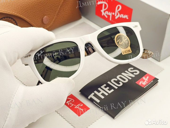 Очки Ray Ban 2140 Wayfarer White Стекло 50 мм