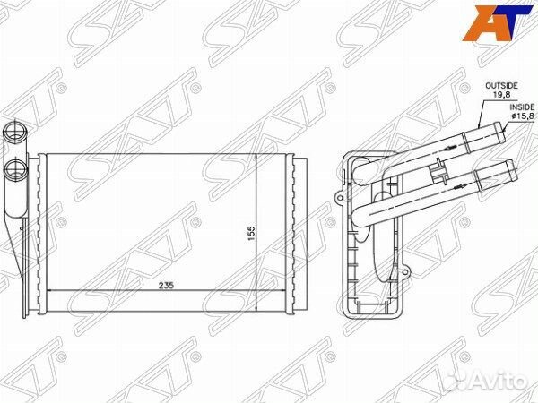 Радиатор отопителя салона audi 80