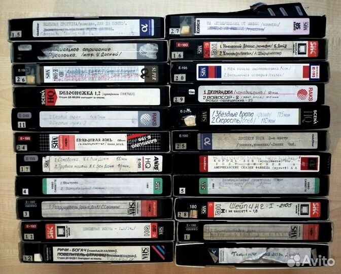 Видеокассеты vhs с записями