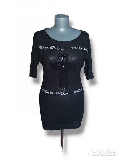 Philipp Plein платье свитер с кристаллами