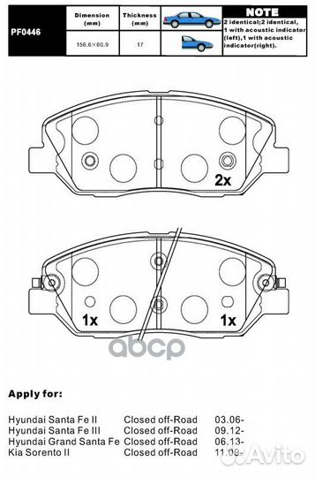 Колодки тормозные Aiko PF0446 PF0446 aiko