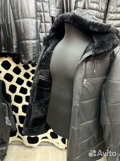 Мужская кожанная куртка из кусочков