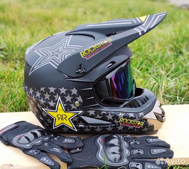 Шлем RockStar кроссовый эндуро для мотоциклов