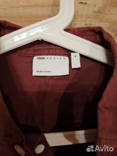 Бордовая рубашка ASOS