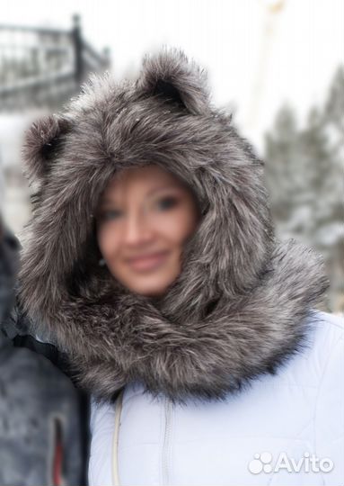 Стильная меховая волкошапка