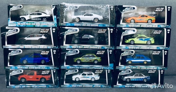 Модели Форсаж fast of furious 1:43 greenlight