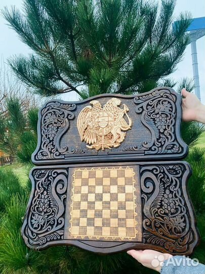 Нарды шахматы резные