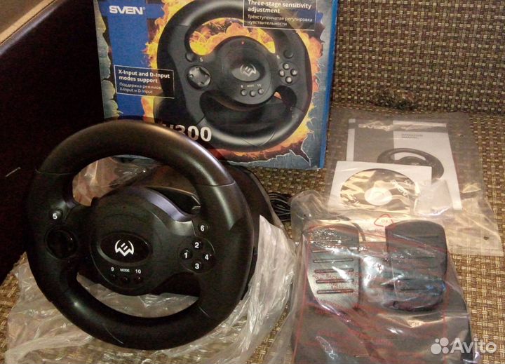 Игровой руль с педалями Sven GC-W300