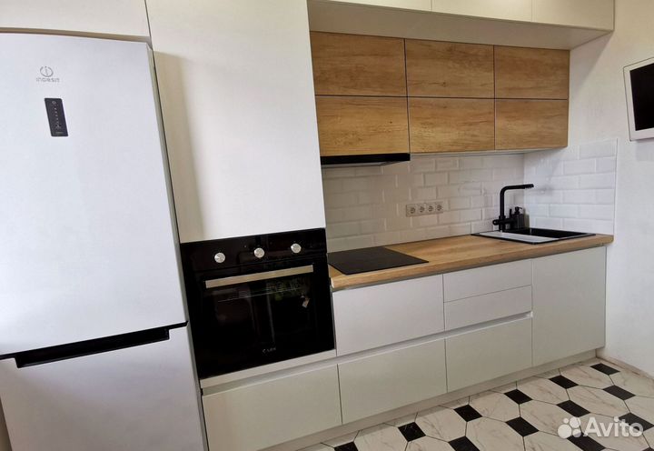 Прямая кухня с мдф фасадами