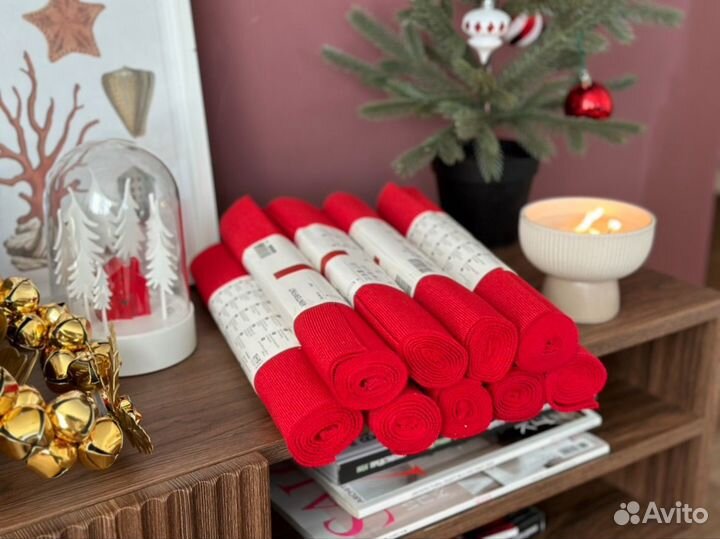 Красная настольная дорожка vinter IKEA 35*130 см