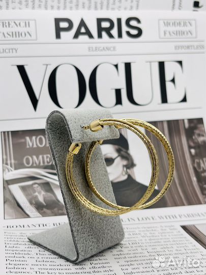 Винтажные серьги-кольца 60-80 гг США К30Д