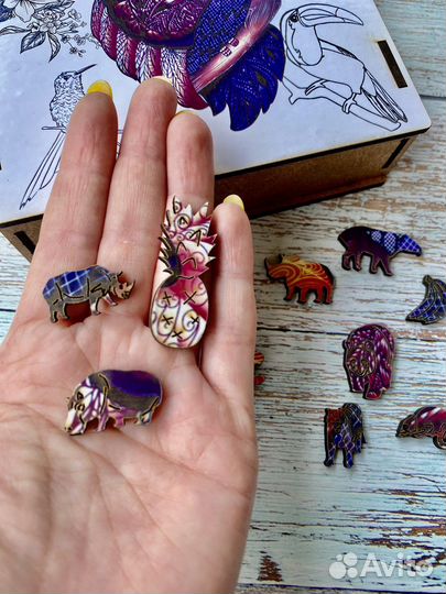 Пазл деревянный птица Тукан