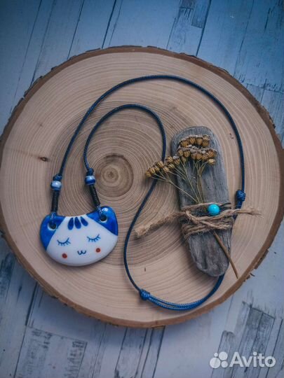 Керамическая подвеска кошка