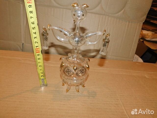 Стеклянная статуэтка девушка с коромыслом редка