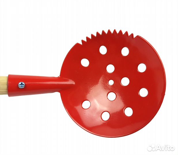 Черпак с деревянной ручкой окрашеный с зубцами (ма