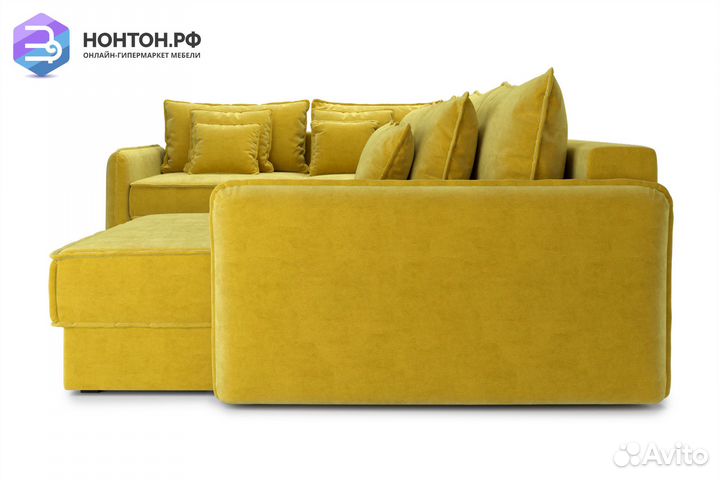 Диван п-образный тик-так Антей горчичный