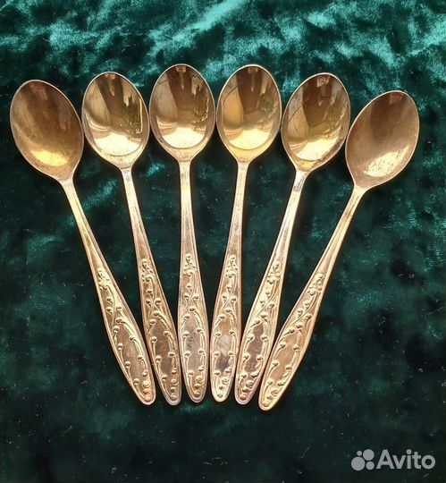 Ложечки Чайные Мельхиор Позолота