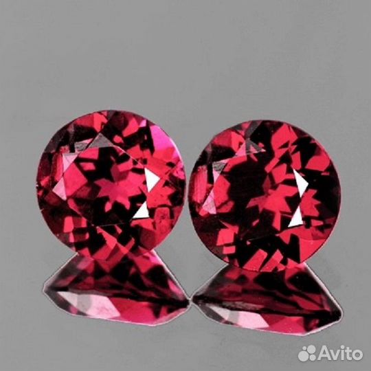Гранат натуральный 2,43Ct 6мм 2шт VVS Круг