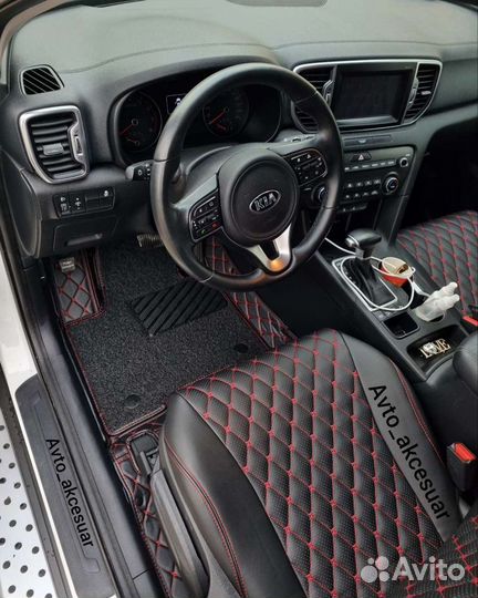 5D Ковры Kia Sportage - Sorento - Cerato с красной