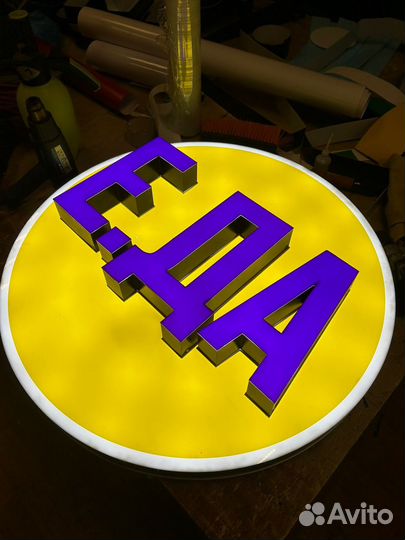 Объемные световые буквы. Вывеска