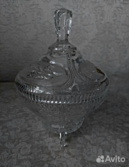 Ваза конфетница хрусталь