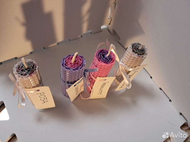 Свечи из вощины эифрными маслами