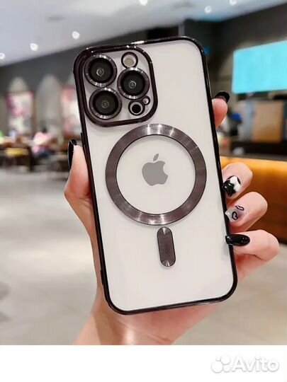 Магнитный силиконовый чехол iPhone 14/13pro max