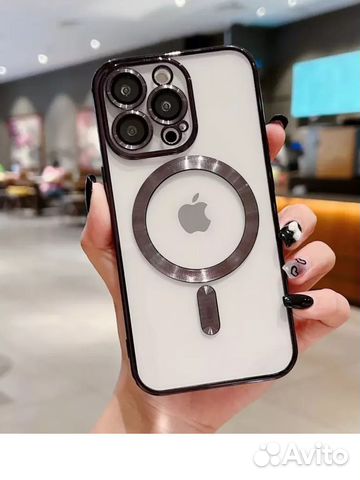 Магнитный силиконовый чехол iPhone 14/13pro max