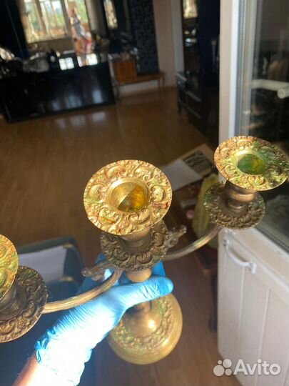 Подсвечник Латунь Бронза Индия винтаж Бронь