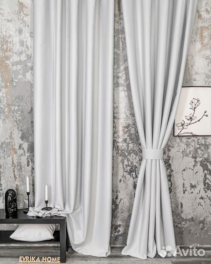 Шторы блэкаут Марсель Платиновый новые пошив