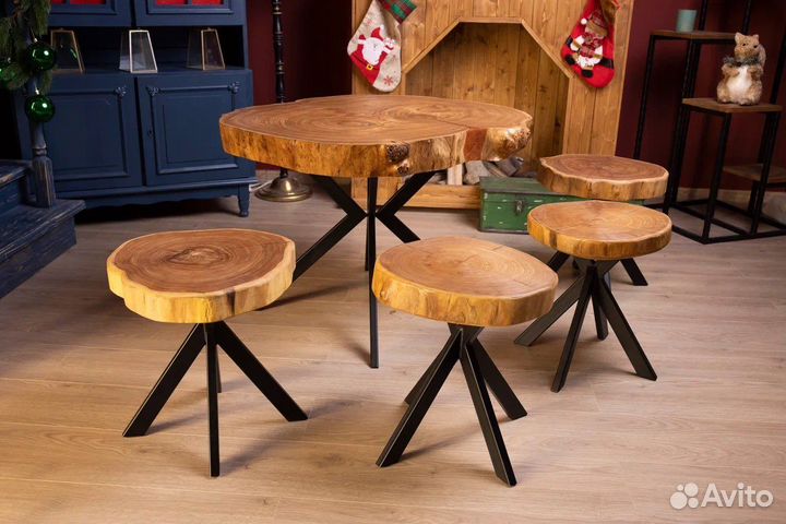 Столик из спила дерева