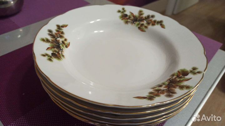 Тарелка суповая фарфор Япония, набор 6 шт