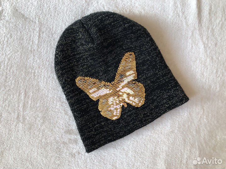 Детская шапка вязаная для девочки модная бини 3-4г