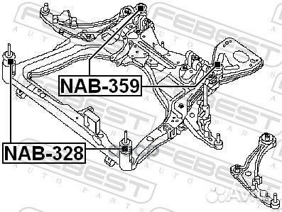 Сайлентблок подрамника задний NAB-359 Febest