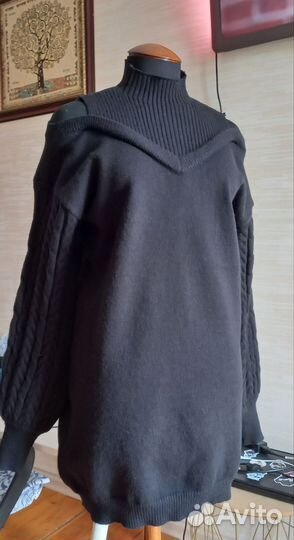 Платье вязаное чёрное 46-48 L