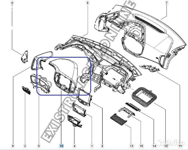 Декоративная накладка на торпедо LADA Xray 21129