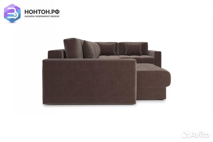 Диван п-образный тик-так Монарх коричневый